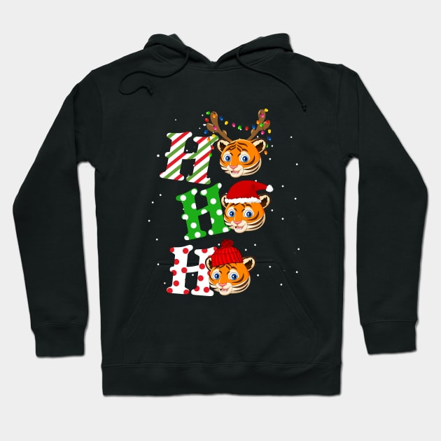 Tiger Ho Ho Ho Christmas Hoodie by TeeSky